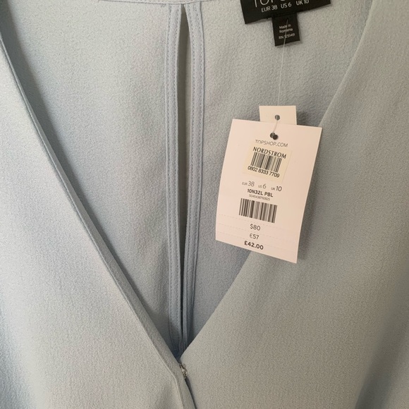 Topshop Baby Blue A-Line Wrap Dress NWT - Picture 3 of 4